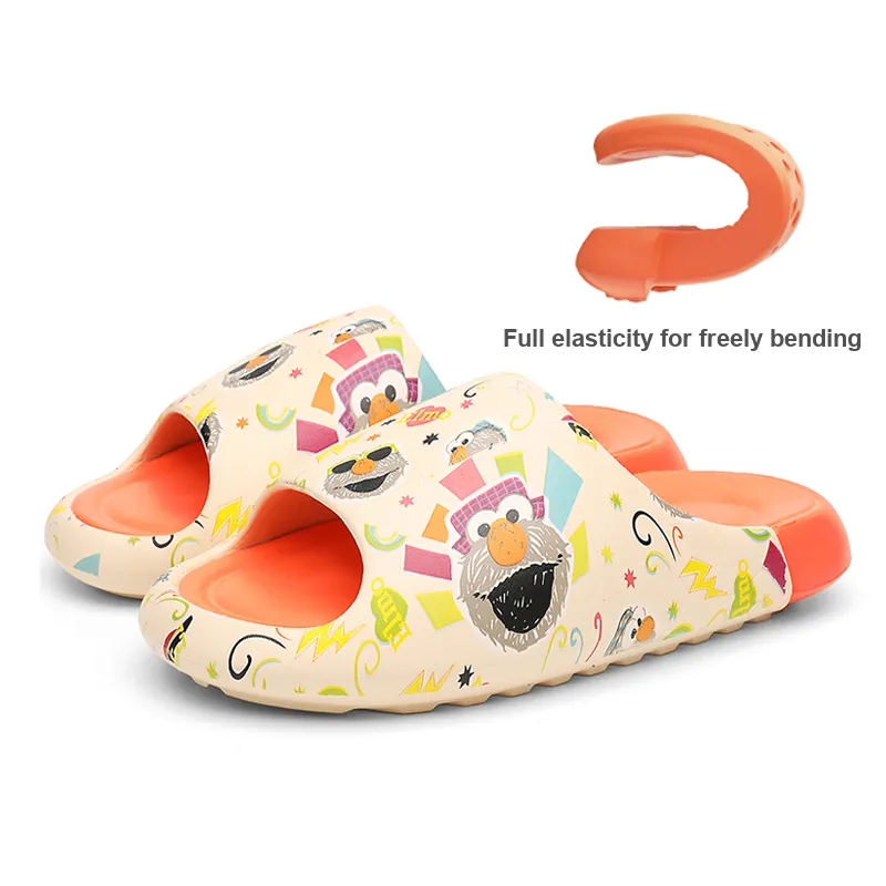 SESAME STREET EVA Cut Out Abrasion Resistant Slide Slippers Unisex Black-13