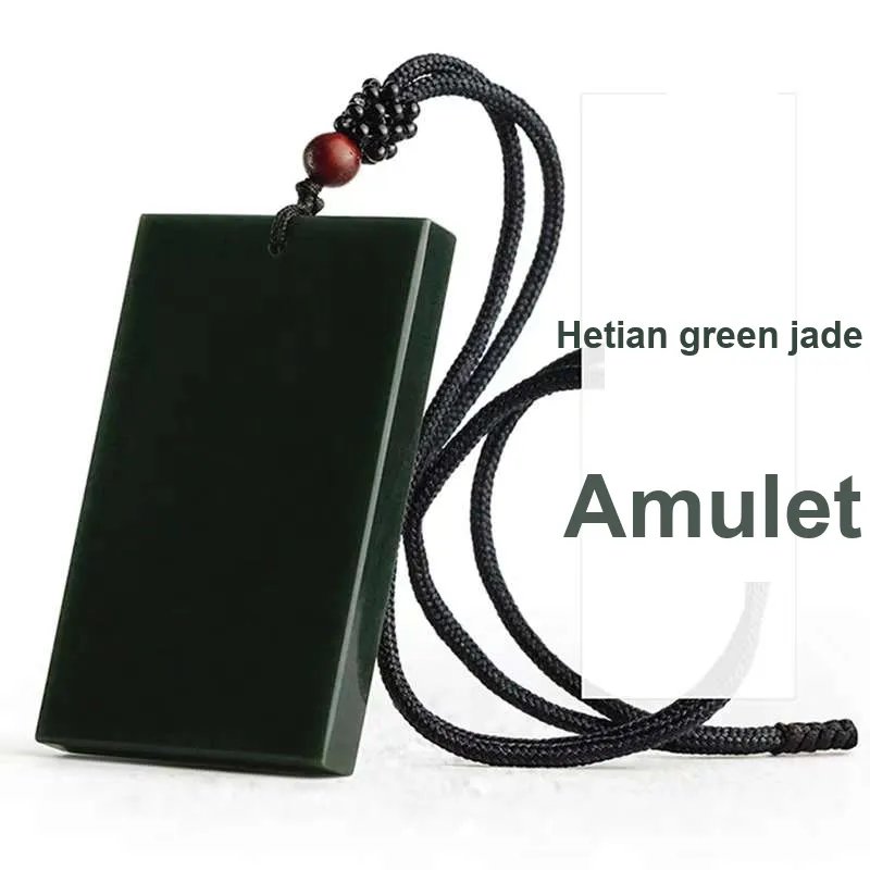 Grace Hetian Jade Necklaces Green Jade Unisex-4