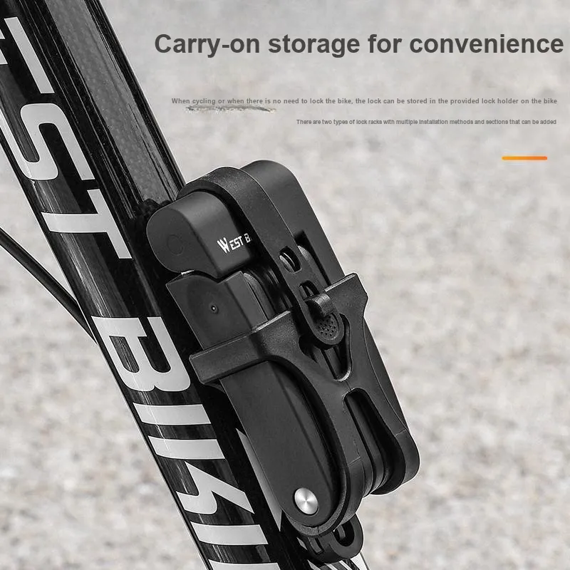 WEST BIKING Bicycle Locks Anti Pick, Waterproof, And Rust Proof Folding Lock-14