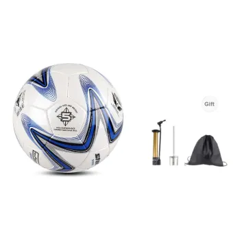 Star Size 5 Ball Soccer PU Hand Stitched Soccer Ball Unisex Blue White