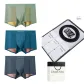 [9058 Genuine Leather Belt]Kudzu Antibacterial Crotch[Royal Blue+Smoke Blue+Olive Green]3 Pack Underwear Clothing Sets