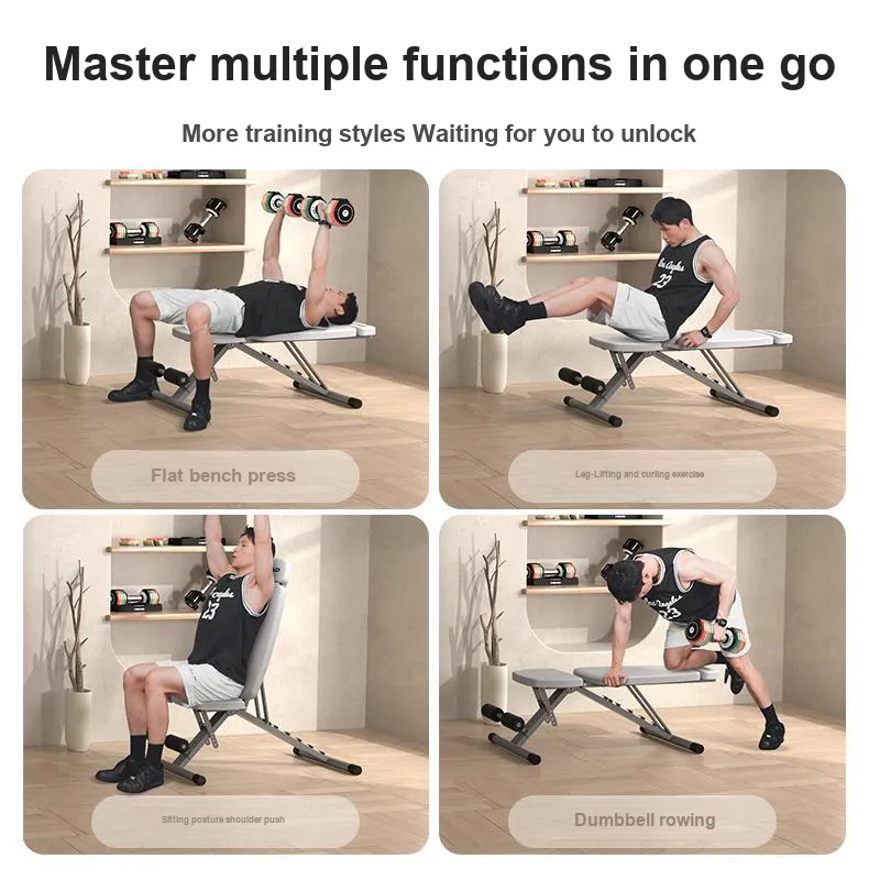 HEAD Dumbbell Benches Home Use Multifunction Adjustable No Installation Required Unisex Sit Up Bench With Leg Extension-35