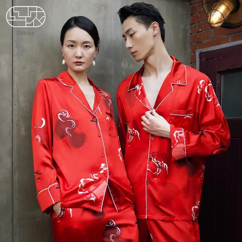 SILKISS Pajama Set Men's Year Of The Snake Print-2