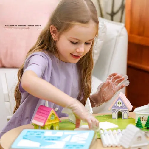 TOI Гипс Покрашенный Сказка Town Relief Рисование Ручная Разрисовка DIY Игрушки