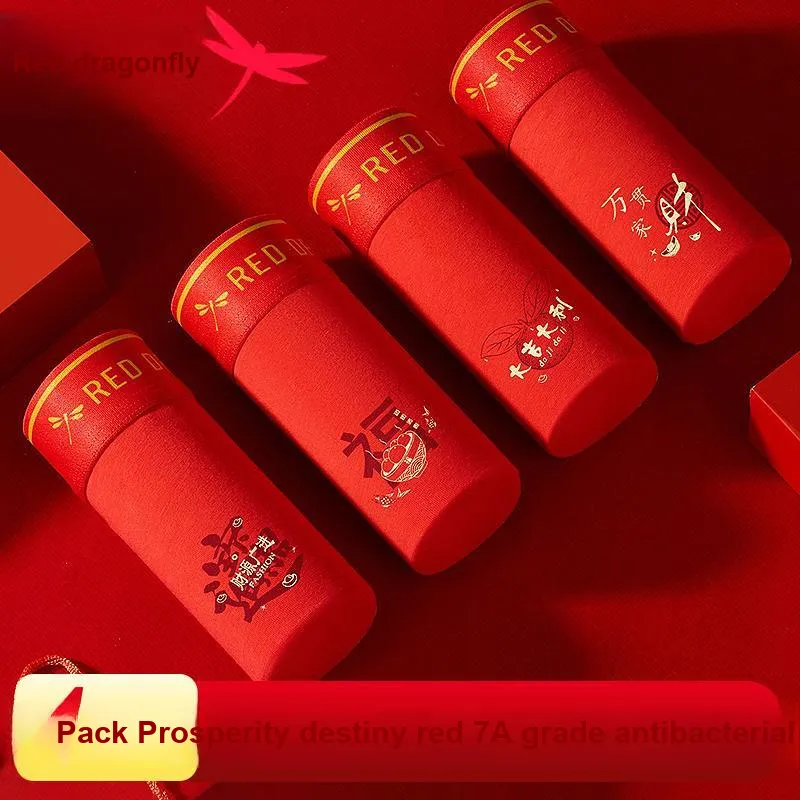 RED DRAGONFLY Cotton Panties Men's 4 Pack Gift Box Set-3
