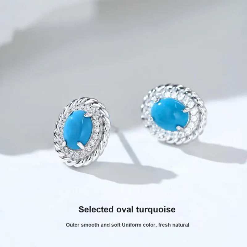 ME LUXE Turquoises Stud Earrings, Elegant Fashion Classic And Versatile Women's-2