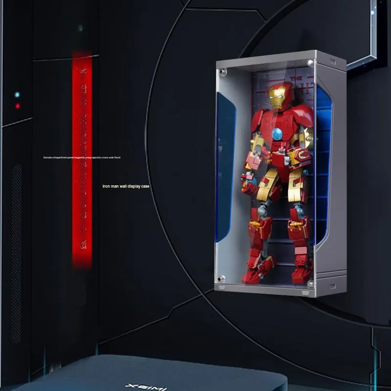 LIGHT YOUR BRICKS LeYiYi Compatibility Building Block 76206 Iron Man Doll Storage Box Model Accessories-2