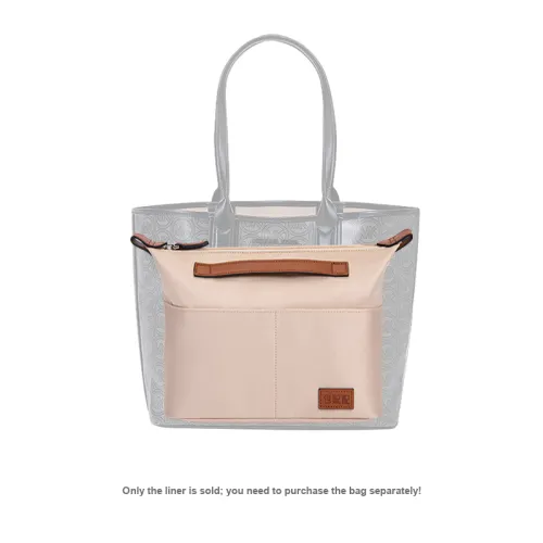 Tide Tribute Silk Lining Storage Divided Puff Bag Lightweight Medium Bag Medium Size Women's Coffee/Dusty Blue/Beige