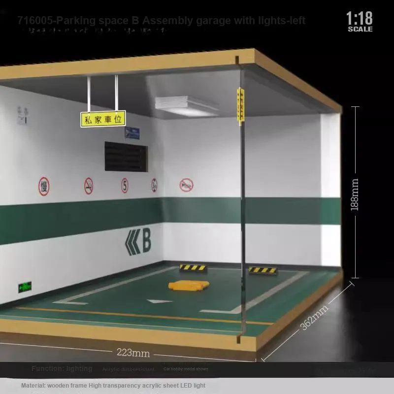 Kavi Parking Lot Scenario 1/18 Model Car Display Case Model Accessories-1