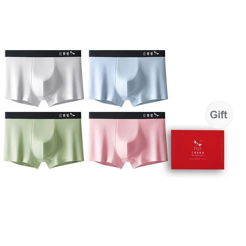 RED DRAGONFLY Cotton Panties Men's 4 Piece Gift Box Sets-9