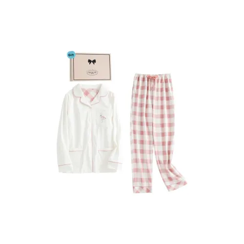 MIOJUER Пижамный комплект Весенний и Осенний Женские Белые