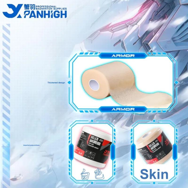 PANHIGH Badminton Equipment White Complexion Polyurethane Grip Handle Bottom Rubber Wrapped Strap Unisex 27M-7