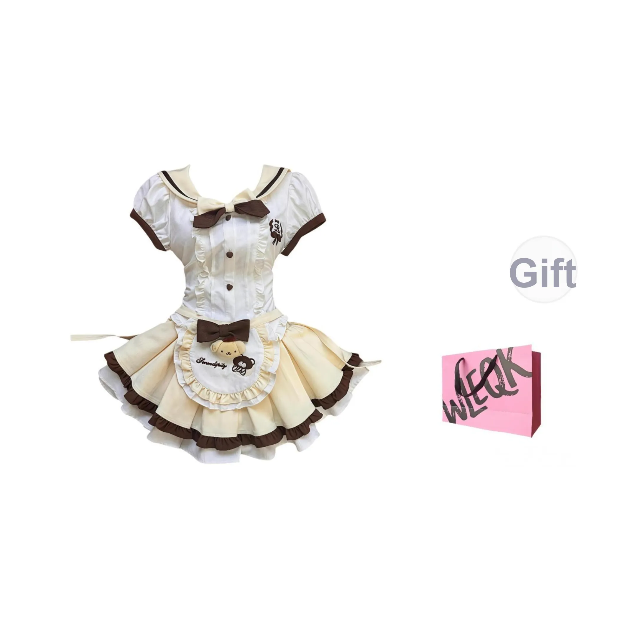 CTRTRC Топ+Короткий рукав+Фартук Женские Лолита Платья