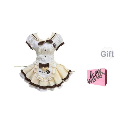 CTRTRC Топ+Короткий рукав+Фартук Женские Лолита Платья