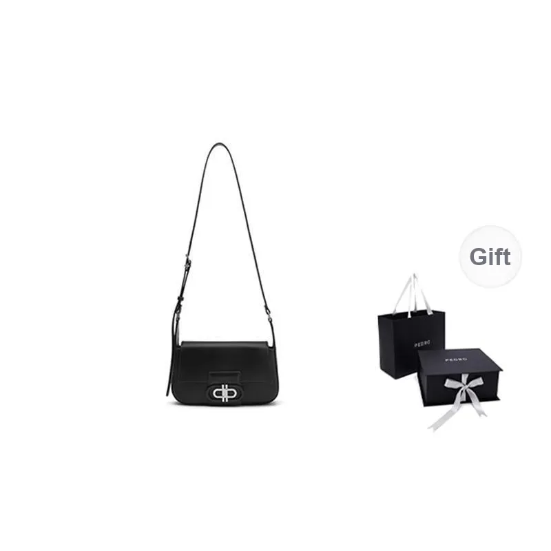PEDRO Icon Series Calfskin Shoulder Bag Shoulder Bag Women's Black/Light Gray/Blue-0
