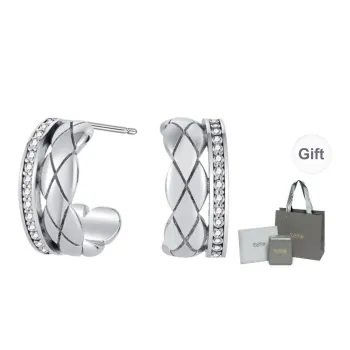 YPYN 925 Sterling Silver Stud Earrings Women's Silver