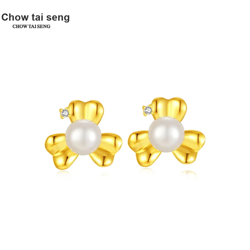 CHOW TAI SENG Pearl Stud Earrings Women's-6