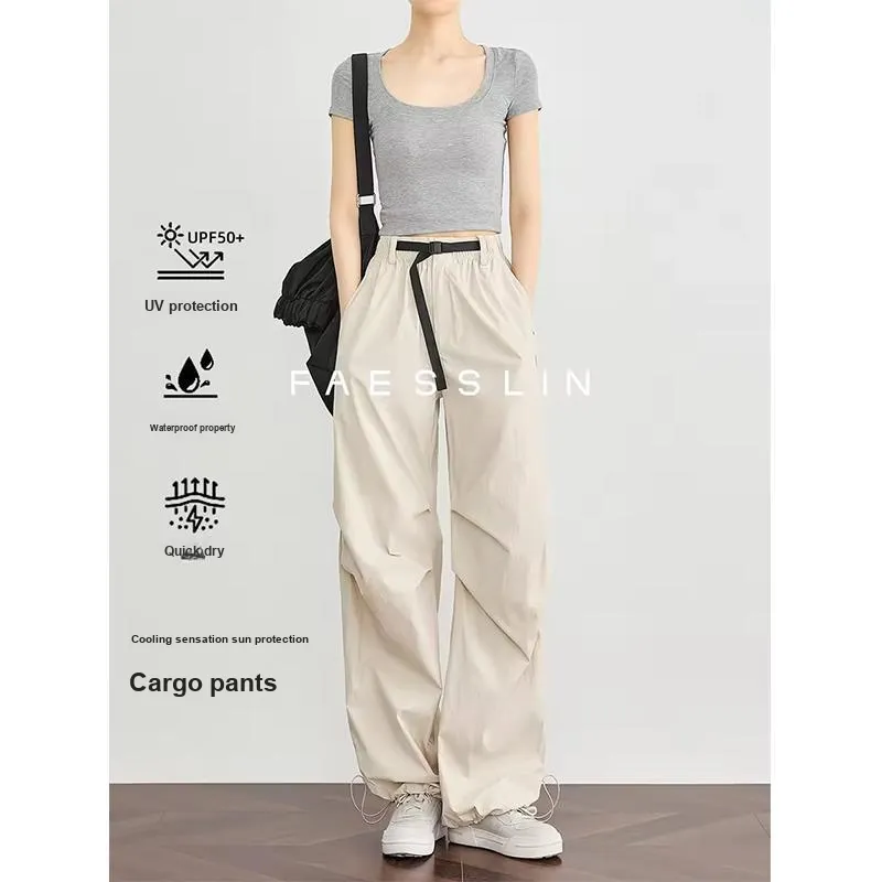 FAESSLIN Wide Leg Parachute Cargo Pants Women's-1
