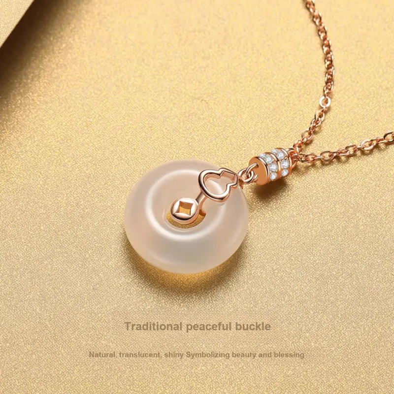 MUGONGZI Necklaces Pale Greenish White Jade Women's-10