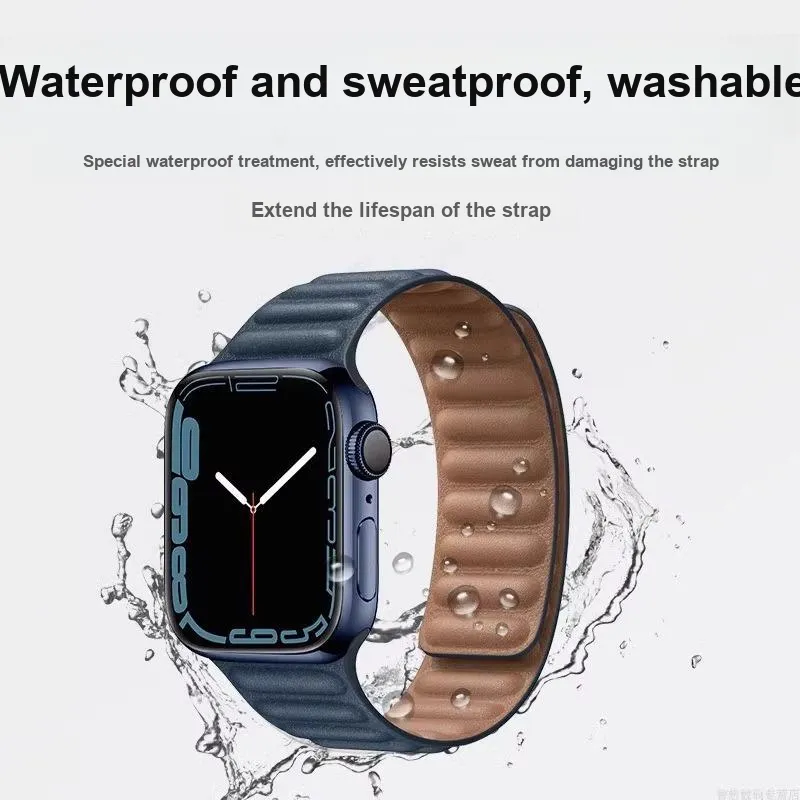 Mr. Strap Watch Band Apple Compatibility Leather Material-8