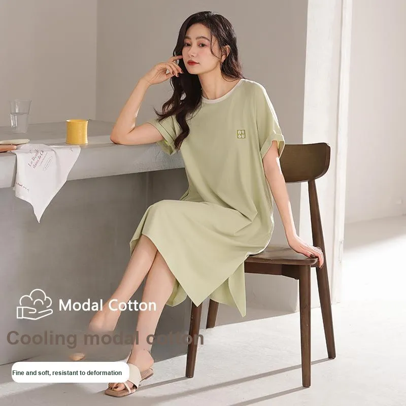 Lan Miao Nightgown Women's Yellow Green-1