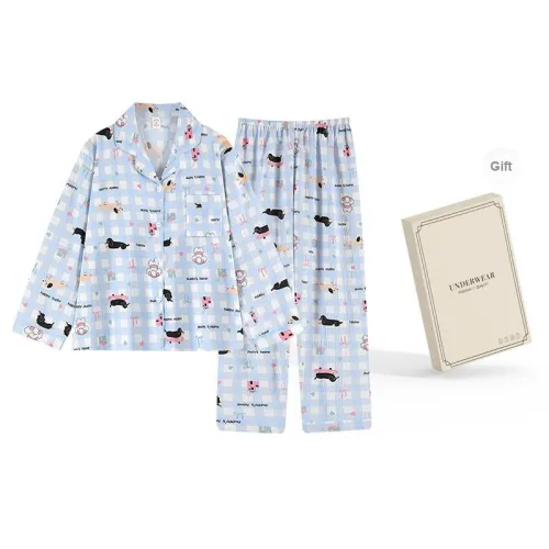O'MESIK Pajama Set Women's Gift Box Set Blue