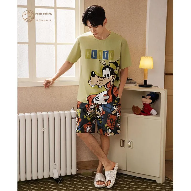 Gongdie x Disney Pajama Set Men's Yellow Green-3