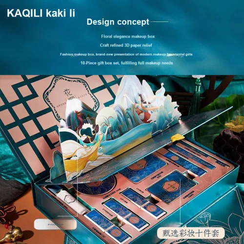 KAQILI Цветочный дизайн Императрица Десяти Штук Набор Коробка Высококачественная Косметика Помада Набор Коробка Контроль Жирности Легко Смешивается Водонепроницаемый Макияж