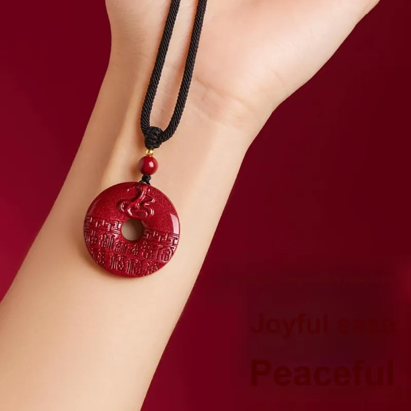 Lingxiang Yurun Cinnabar Necklaces Unisex-5