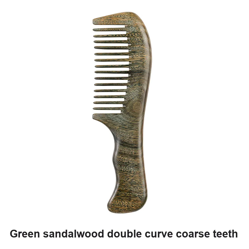 XIBI Anti Static Green Sandalwood Handle Comb For Men And Women's Long Handle Home Use Craft Comb Massage-1
