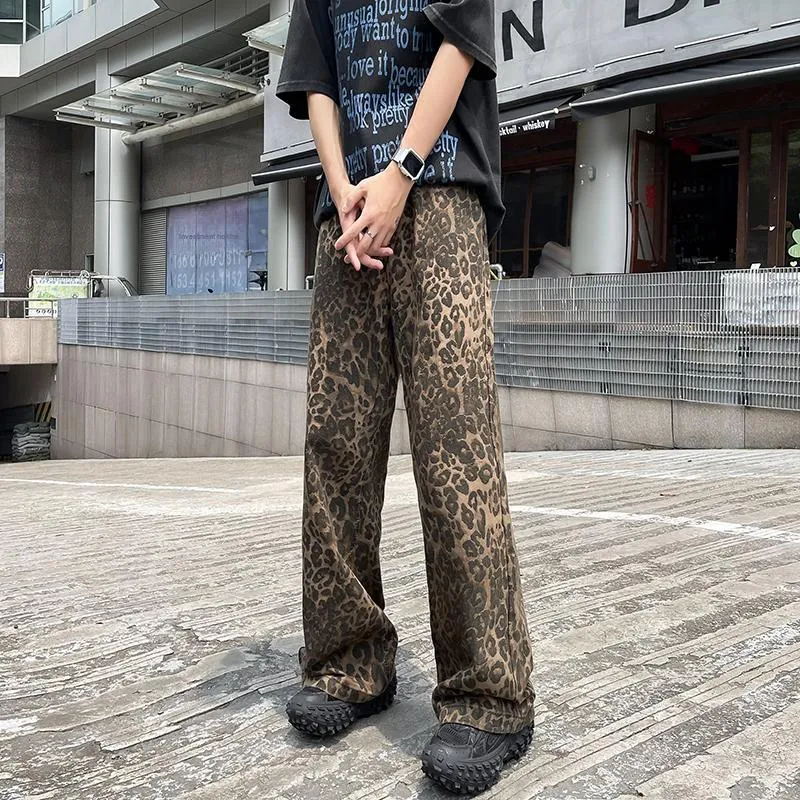 FA2LO Jeans Unisex Leopard Print Black-1