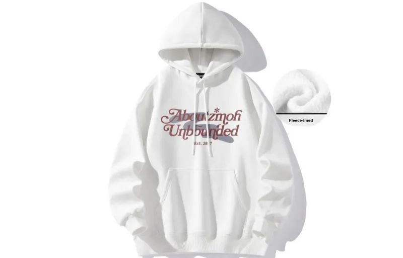 ZMOH Fleece Lined Hoodie Unisex Couple's-9