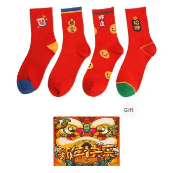 Pretty Lady Mid Calf Socks Unisex 4 Pack