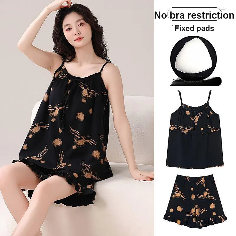 DanceBees Pajama Set Women's Black-1