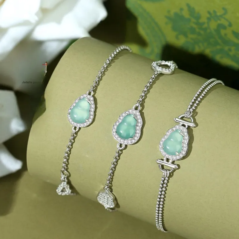 PUTUOSHANWENCHUANG Glutinous Jade Jadeite Bracelets Unisex-1