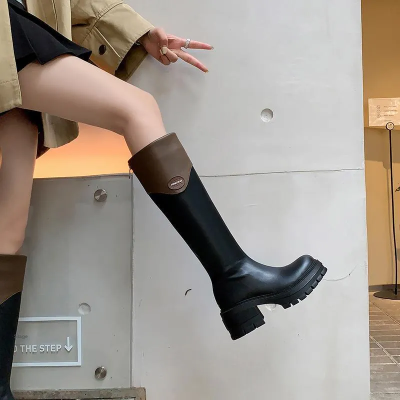 Five-nine Dan Seven Knee-high Boots 6cm Women's-2