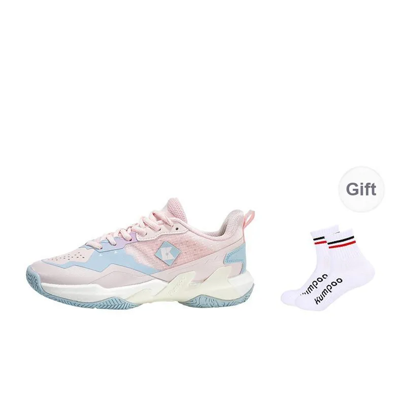 KUMPOO KH G711 Slip Resistant Breathable Coverage Support Lightweight Rebound Low Top Badminton Shoes Unisex Light Pink-5