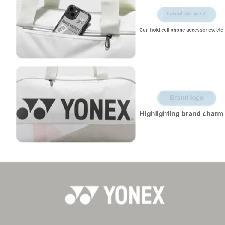 YONEX Tennis Racket Bags Fabric Unisex 75*20*33cm Beach Beige Yellow-2