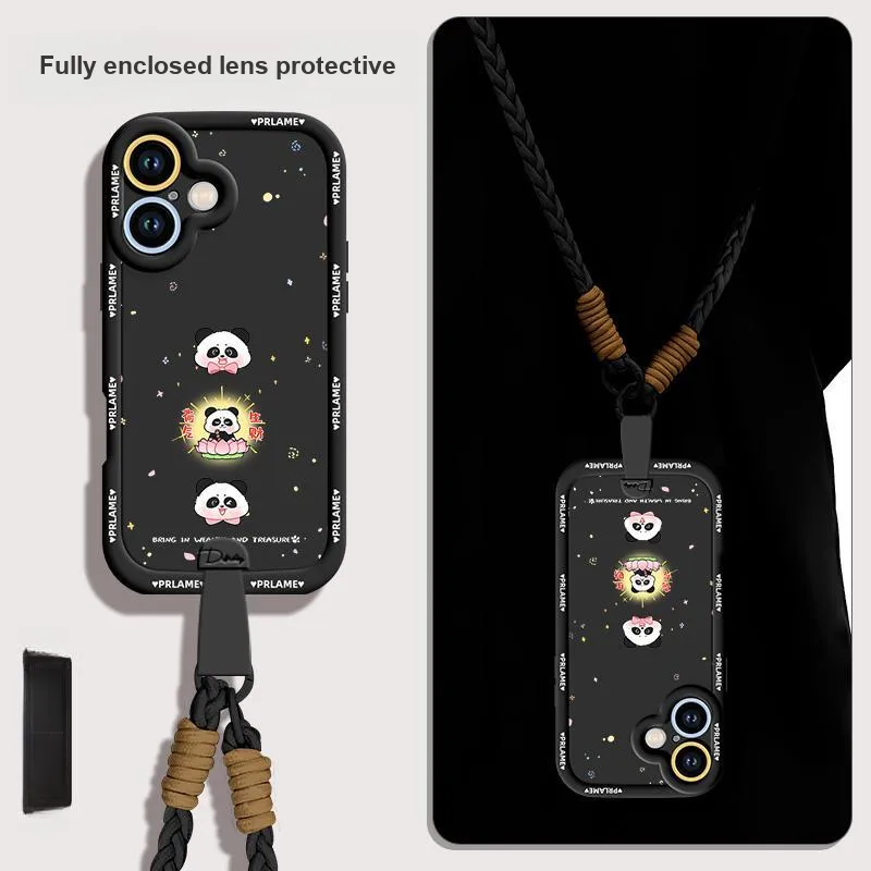 Sen Dog Silicone Material With Lanyard Backpack Style Phone Cases Compatible With Apple 16 Pro Max/Pro/Plus/15/14/13-23