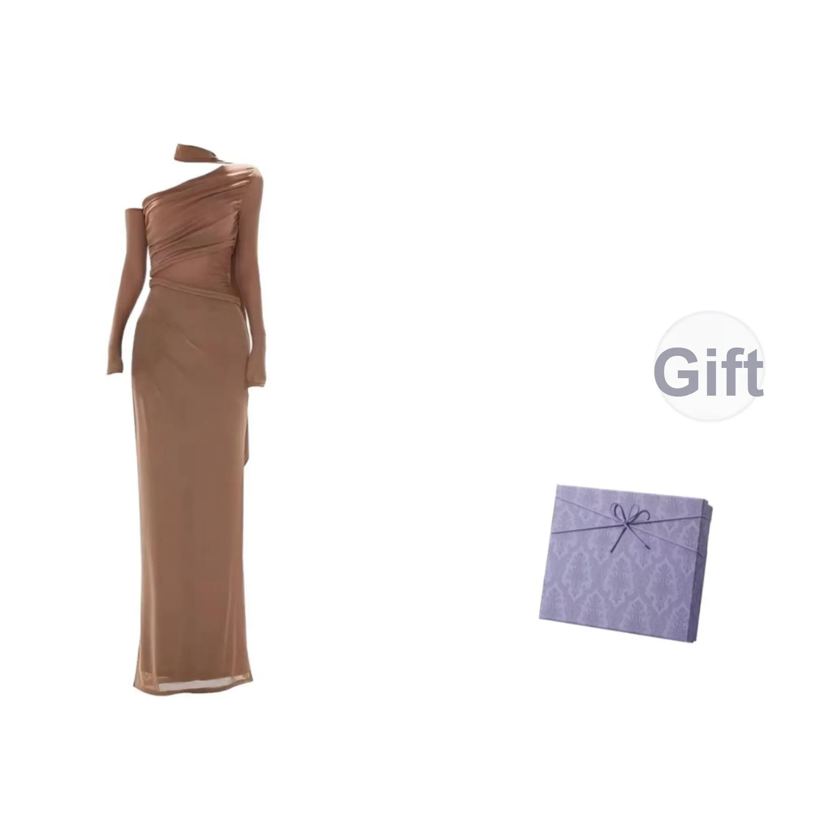 DITB Пустынно-серый Коричневый Женские Вечерние Платья