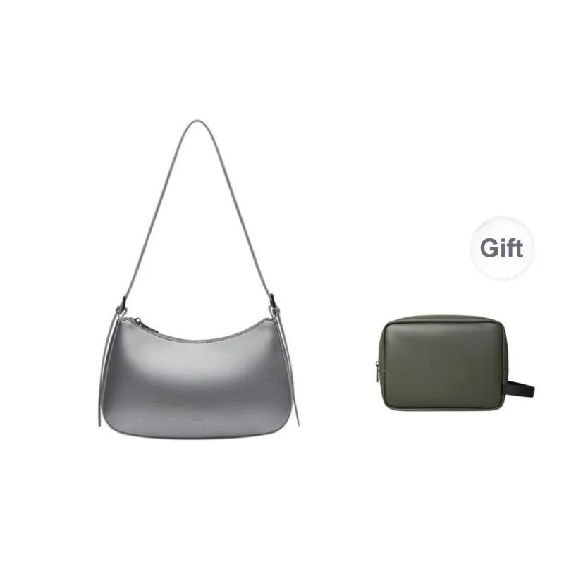 Gaston Luga Polyester Crossbody Shoulder Bag Medium Size Women's Elegant Black/Gunmetal Silver/Pearl Silver/Dusty Blue-2