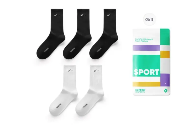 YOUKESHU Mid Calf Socks Unisex Shopping Bag Combo Set-24