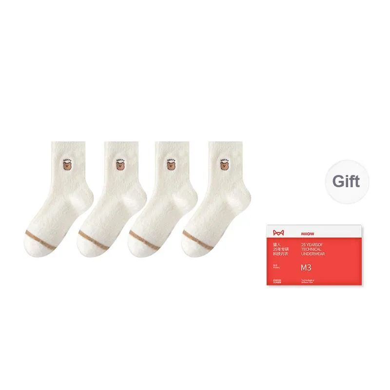 MIIOW Trend Party Series Mid Calf Socks Women's Shopping Bag 4 Pack-13