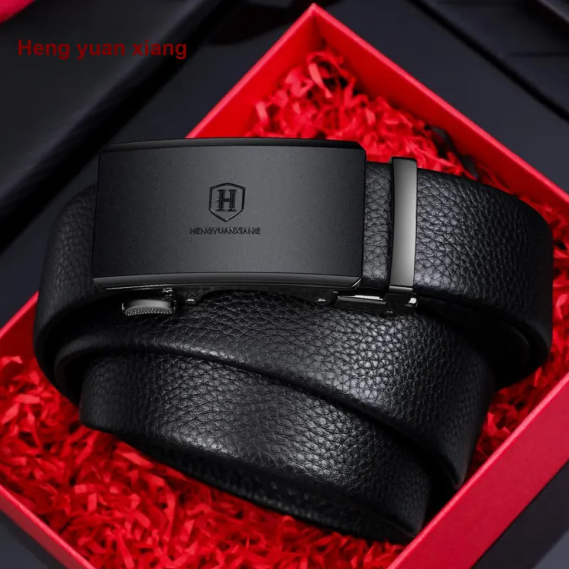 H YXIANG Cow Leather Belts Men's 3.5cm-7