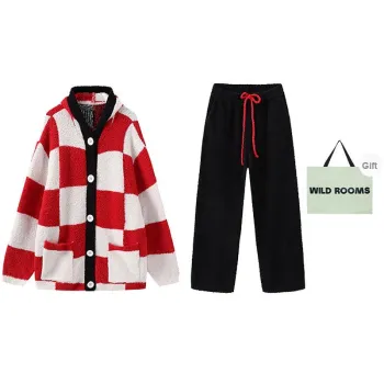 WILD ROOMS Pajama Set Unisex Red