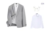Light Gray (Includes White Shirt+Brooch)