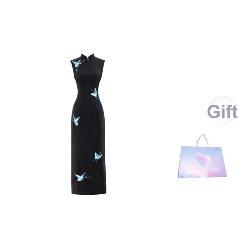 KUNZHUDAXIANG Fashion Sleeveless Dress Women's Classic Black-7