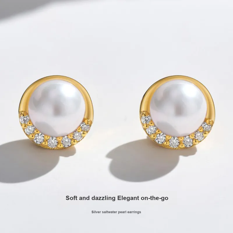 ME LUXE Pearl Stud Earrings Women's-1