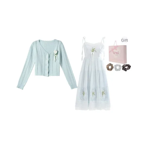 Snbl Юбка + Кардиган Женские Комплекты с юбкой