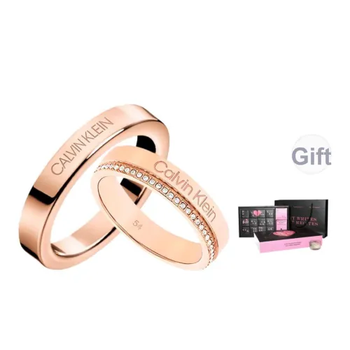 CALVIN KLEIN Titanium Steel Couple Rings Combination Unisex